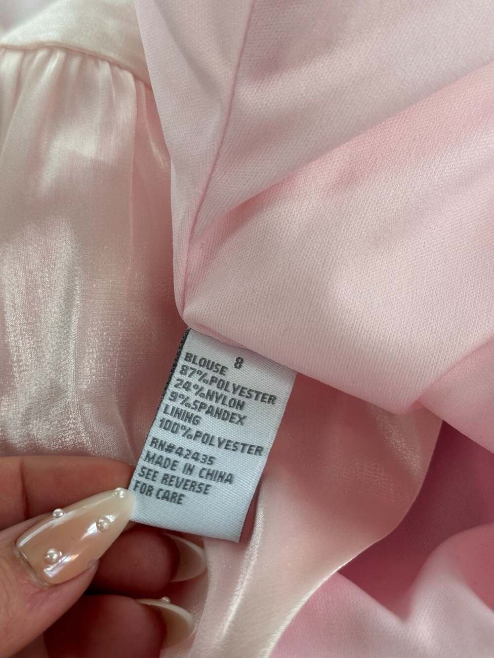 NWT Vintage Dressbarn Baby Pink Sexy Satin Sleeveless Blouse Size 8 - Picture 3 of 7